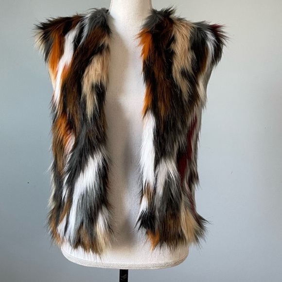 ANTHROPOLOGIE ROSIE NERIA | Faux Fur Wool Blend Vest Sz XS - Picture 2 of 6